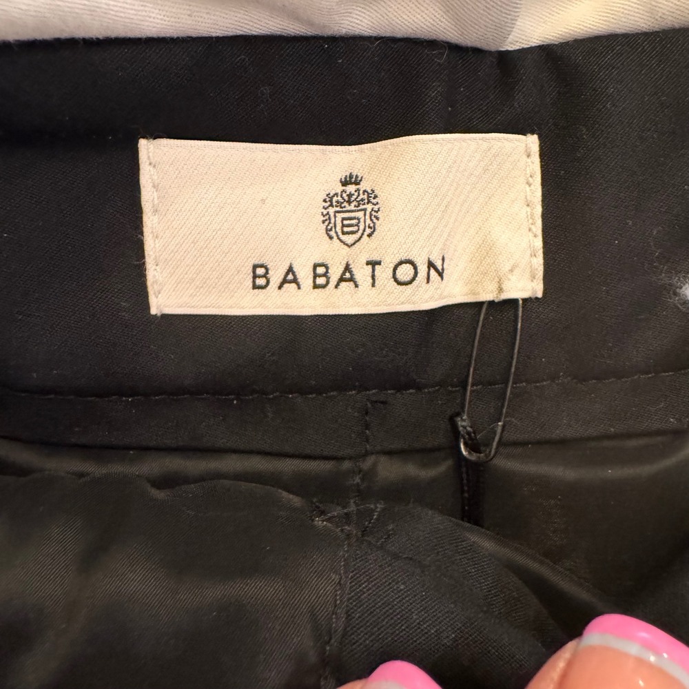 Aritzia Babaton Black Tailored Pleated High Rise Shorts Luxe Minimalist SZ 12 - Picture 5 of 13